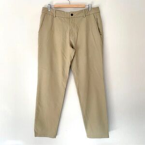 Lululemon Commission Pants Chino Sand Beige Pinstripe Sz 38 (Meas. 36X33)